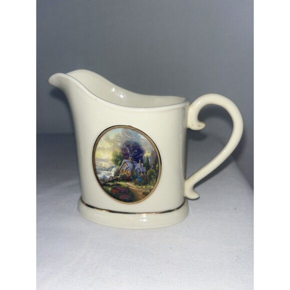 Thomas Kincaid Avon New Day Drawing Creamer & Stepping Stone Cottage Sugar Bowl - Picture 4 of 12